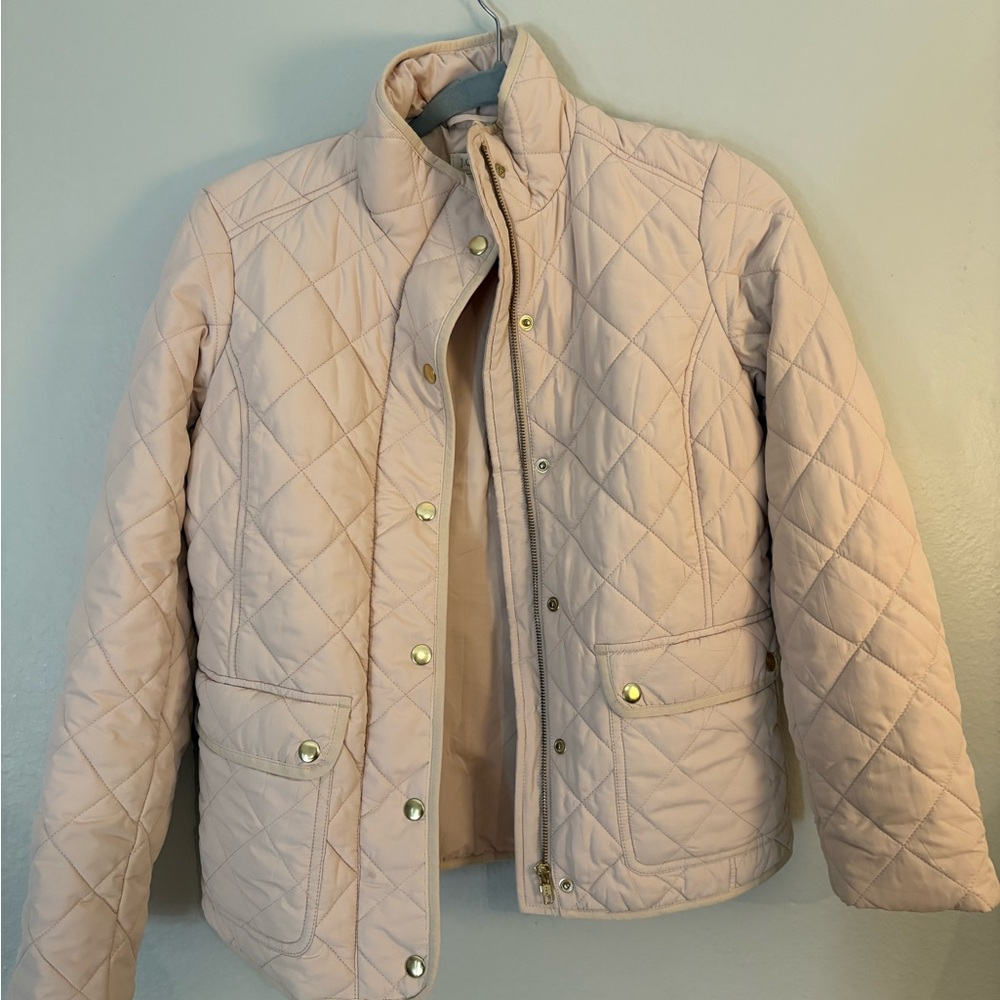 J. Crew Light Pink Quilted Puffer Jacket